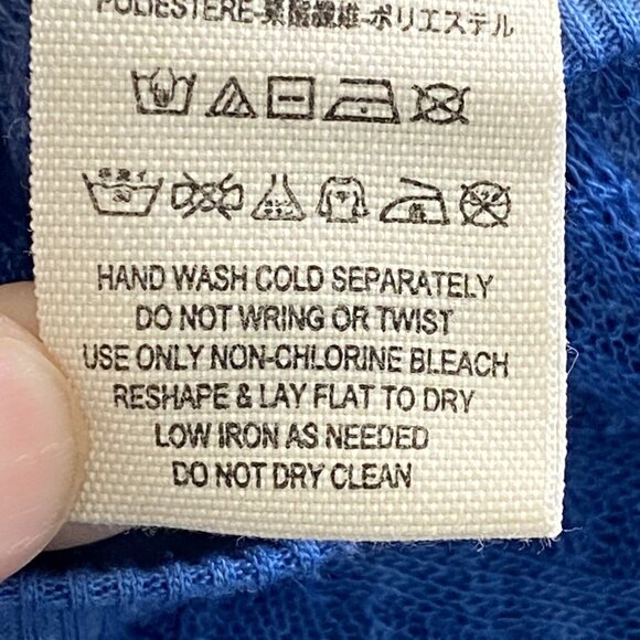 WE THE FREE Southside Thermal Top Semi Sheer Oversized Sz S Blue Beach 29-7 - Picture 12 of 12